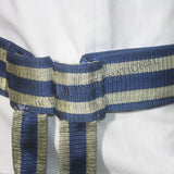 Army Blue Silk R168 Silver Bullion Belt Waist Sash