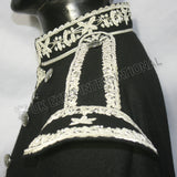 Black Color Hand Embroidered Silver Bullion Royal Doublet