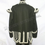 Black Color Hand Embroidered Silver Bullion Royal Doublet