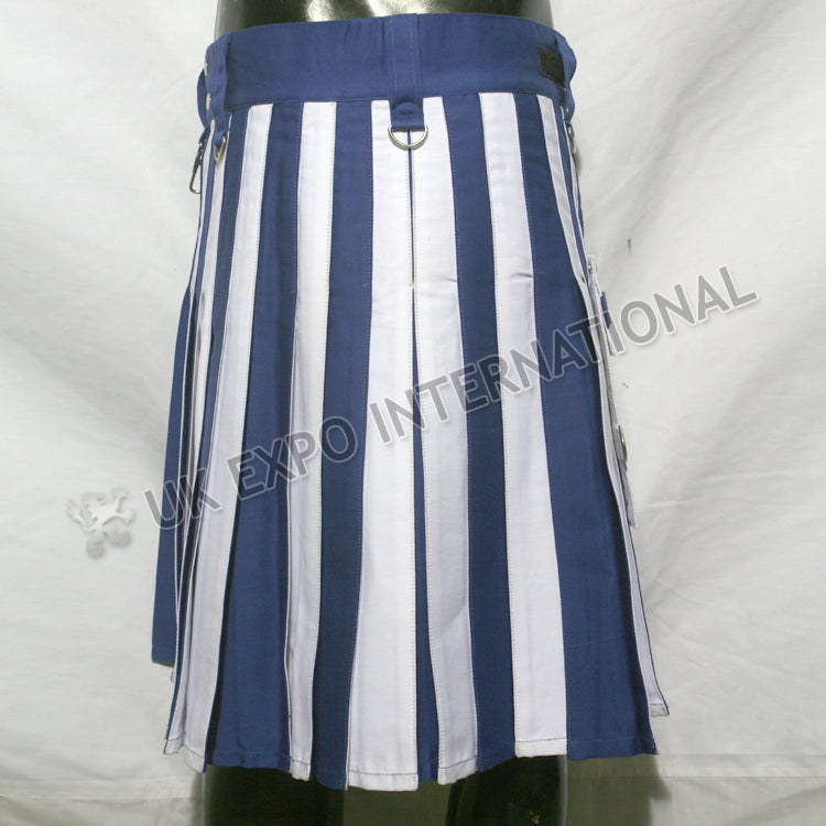 Blue With White Hybrid Two Tone Utility Kilt