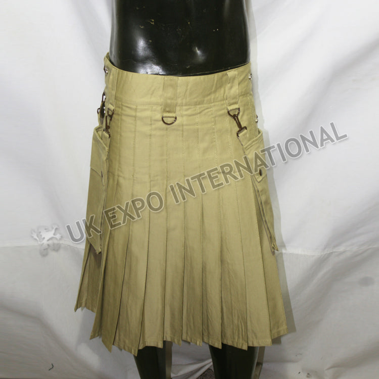 Modern Khaki Utility Kilt