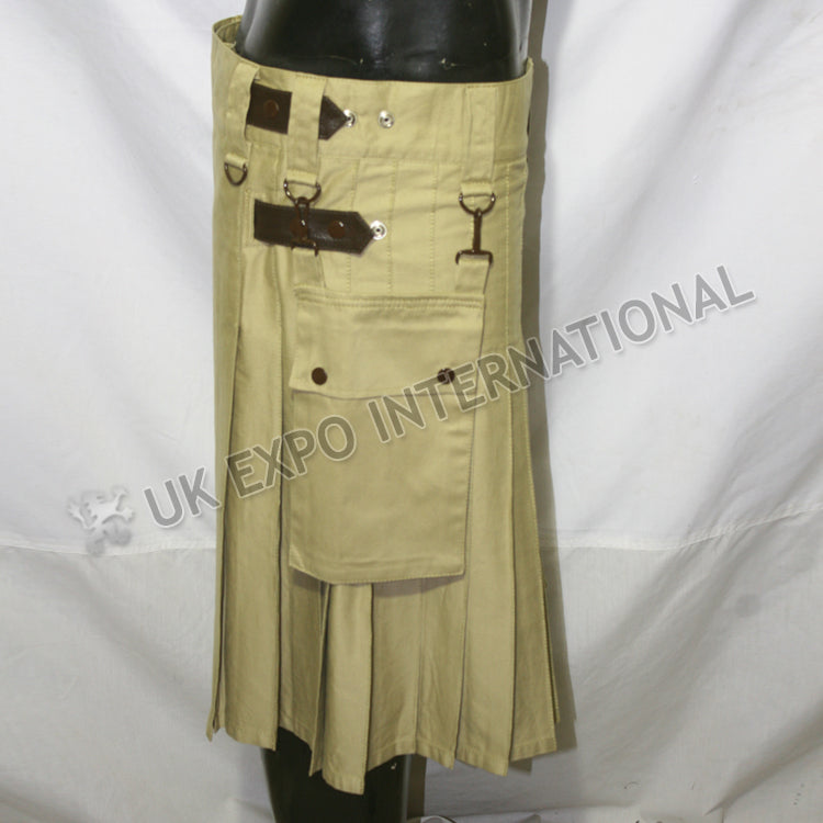 Modern Khaki Utility Kilt