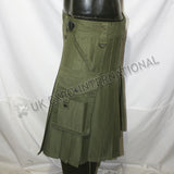 Modern Green Olive Utility Kilt