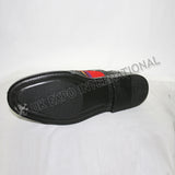 Royal Stewart Tartan Shoes Shiny Black PVC With Rubber Sole