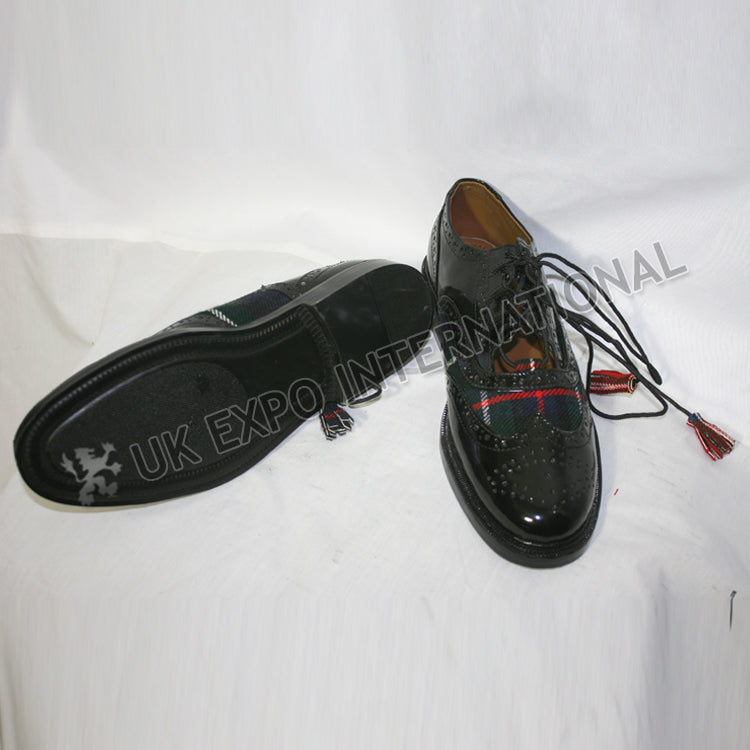 Black PVC With Mackenzie Modern Tartan Shoes