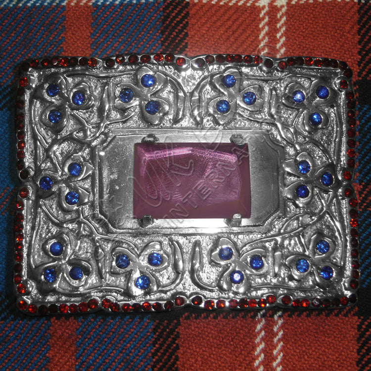 Sapphire Center Diamond With Shamrock Buckle