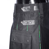 Black With Irish National Tartan Hybrid Utility Kilt