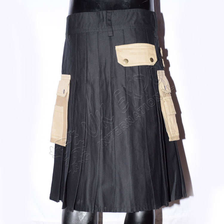 Black With Khaki Two Ton Hybrid Kilt