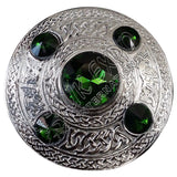 Scottish Highland Red Stone Kilt Fly Plaid Brooch