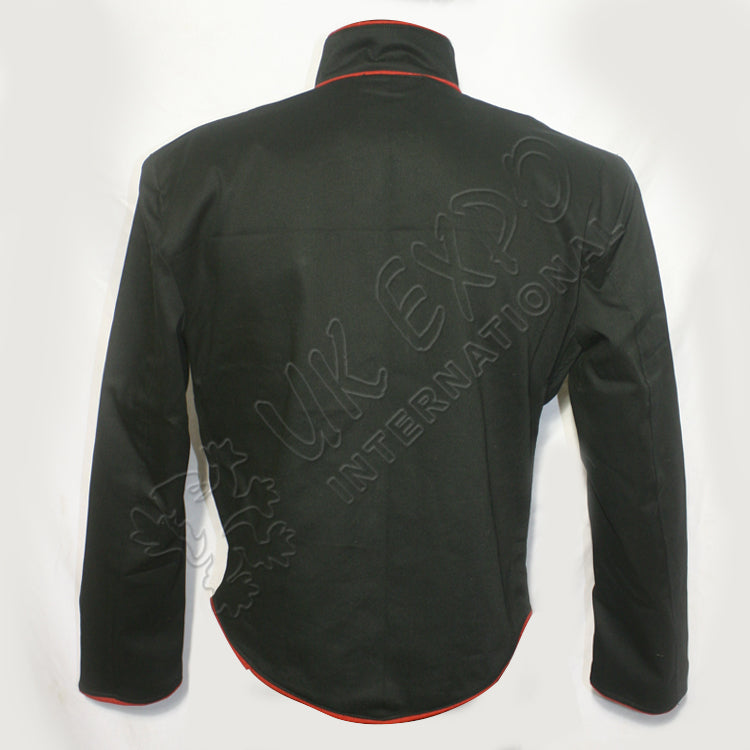 Steampunk Hussar Jacket Black with Red Edging