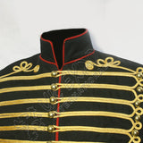 Steampunk Hussar Jacket Black with Red Edging
