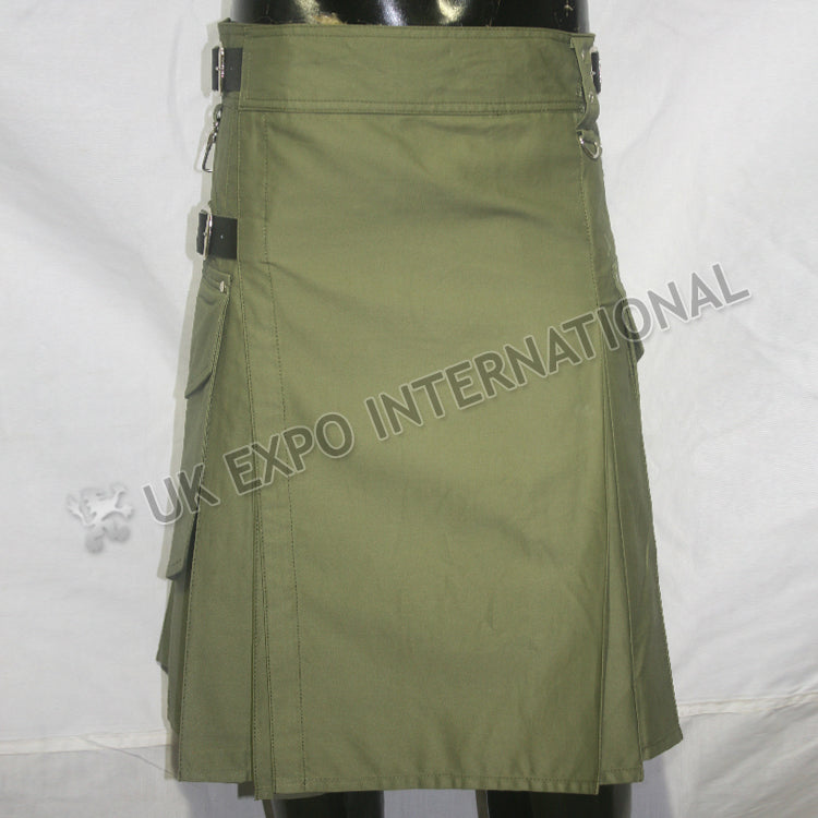 Modern Olive Utility Kilt