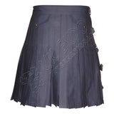 Stylish Blue Cotton Utility Kilt