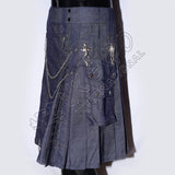 Active Men Blue Denim Utility Kilt