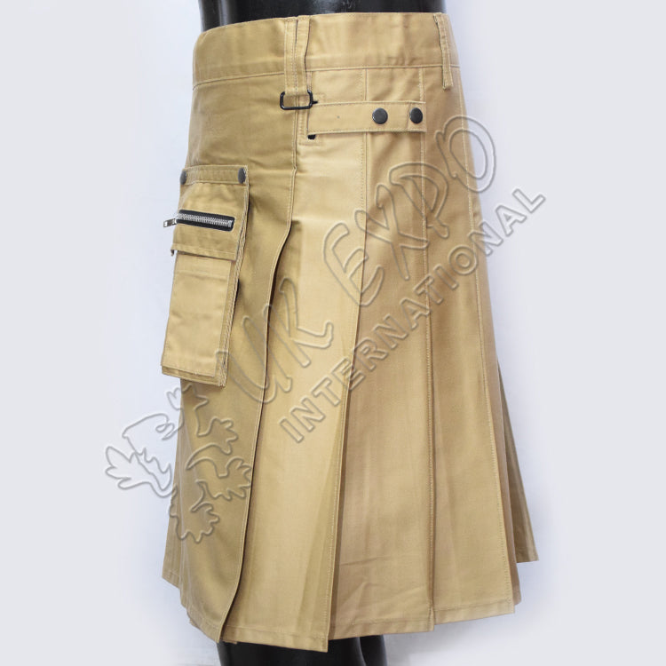 Khaki Heavy Duty Cargo Utility Kilt