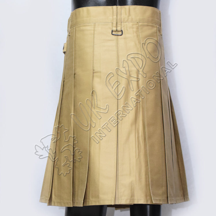 Khaki Heavy Duty Cargo Utility Kilt