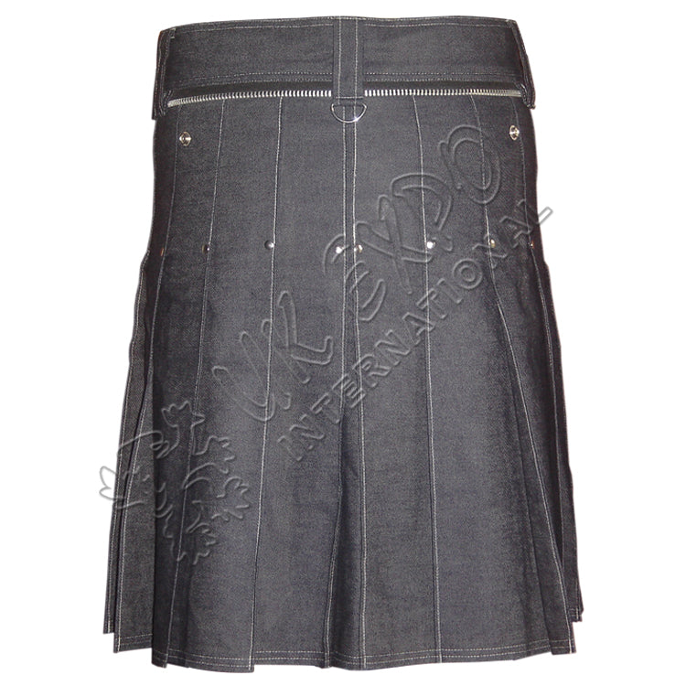Blue Denim Jeans Fashion Kilt