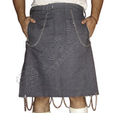 Jeans Hybrid Zipper Closing Pleat Dashing Kilt