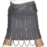 Jeans Hybrid Zipper Closing Pleat Dashing Kilt