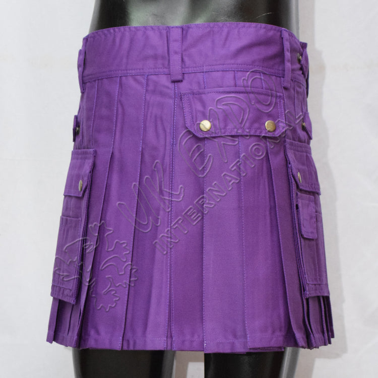 Purple Color Ladies Utility Kilt