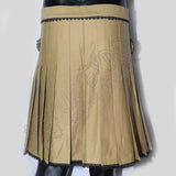 Ladies Khaki PC With Black Lace Utility Kilt
