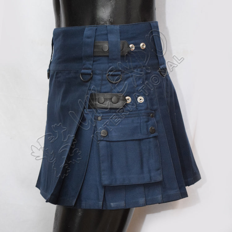 Navy Color Women's Utility Kilt