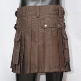 Chocolate Brown Women Utility Kilt