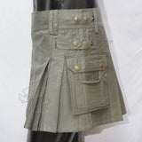 Olive Color Ladies Utility Kilt