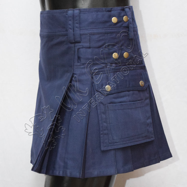 Dark Blue Women Utility Kilt