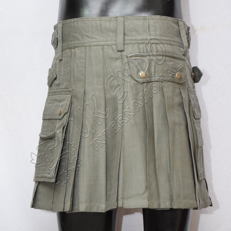 Olive Color Ladies Utility Kilt