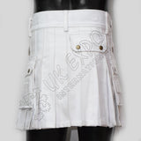 Ladies Utility Kilt White Cotton