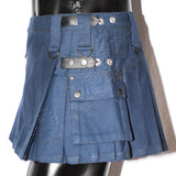 Women Utility Short Kilt Navy Color With Leather Straps
