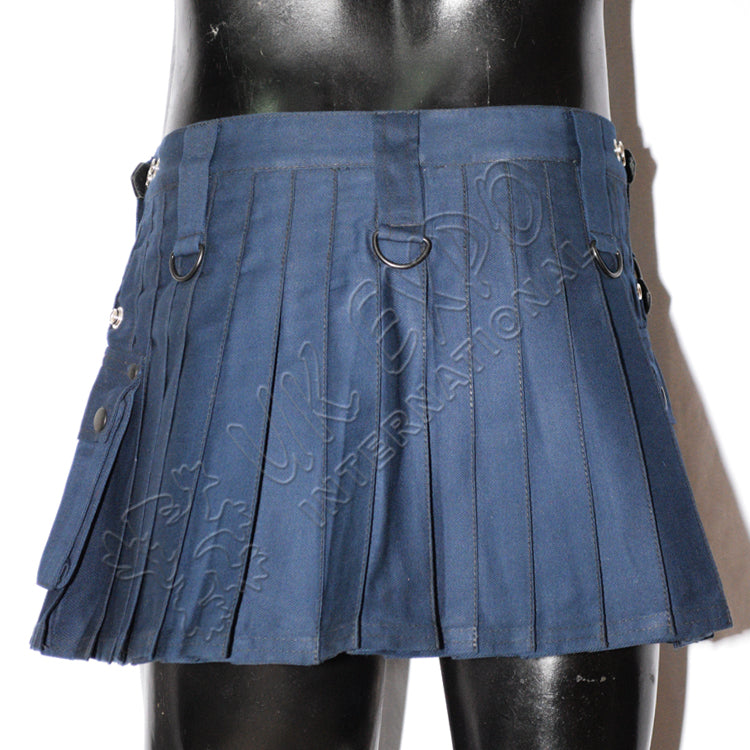 Women Utility Short Kilt Navy Color With Leather Straps