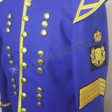 Royal Blue Pipe Band Doublet With Gold Braid & Badges