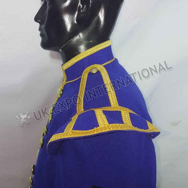Royal Blue Pipe Band Doublet With Gold Braid & Badges