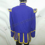 Royal Blue Pipe Band Doublet With Gold Braid & Badges