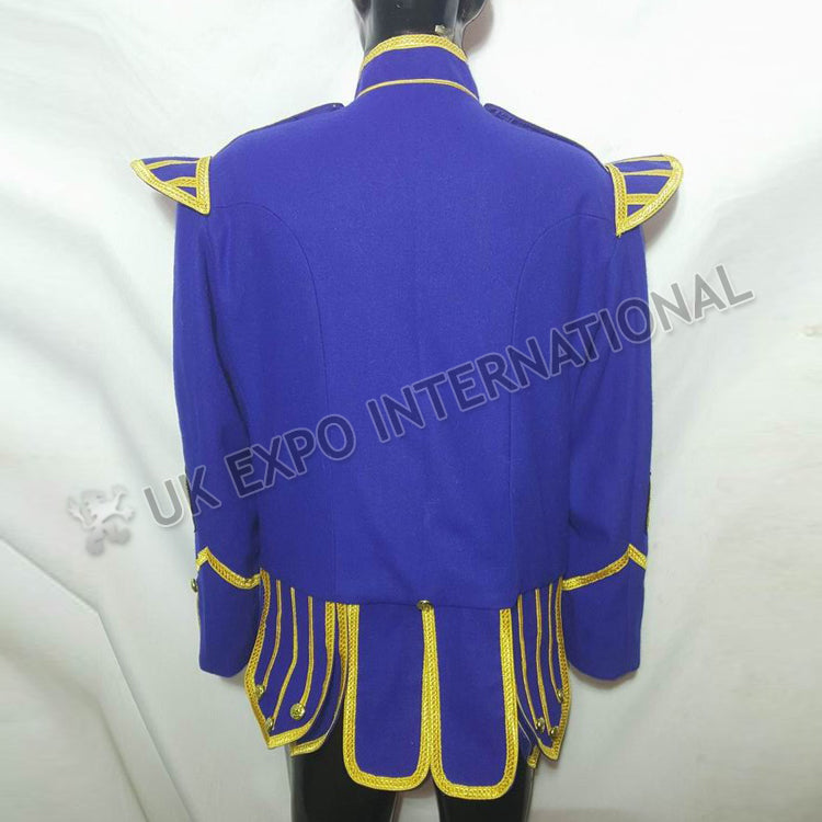Royal Blue Pipe Band Doublet With Gold Braid & Badges