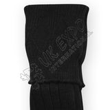 Rhombus Cuff Black Color Kilt Woolen Socks