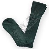 Rhombus Cuff Green Color Kilt Wool Socks