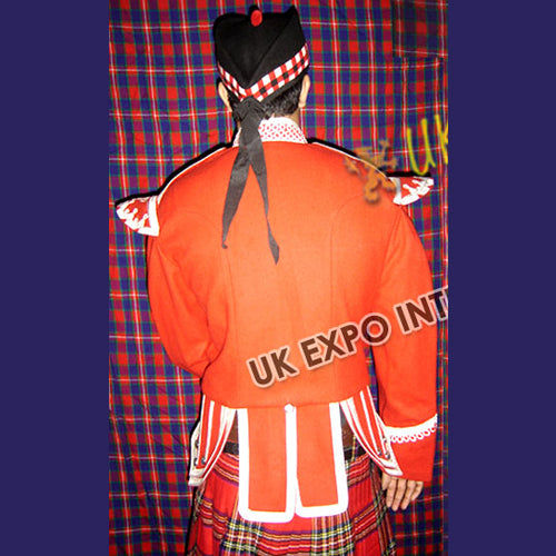 Red Blazer With Silver Braided Doublet Round Buttons