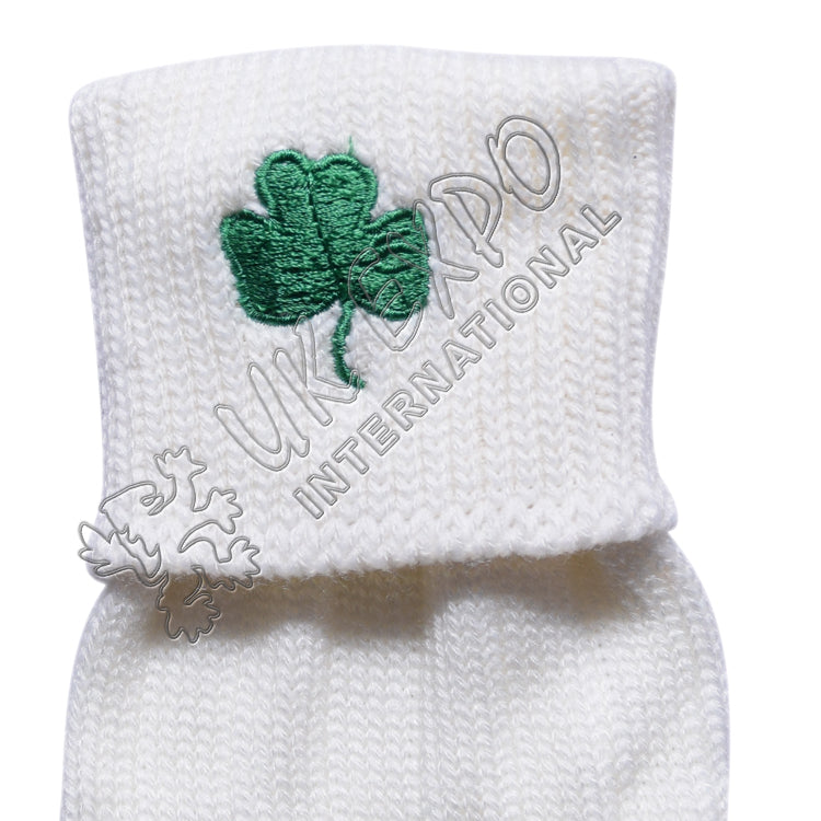 Shamrock Embroidery On Kilt Socks