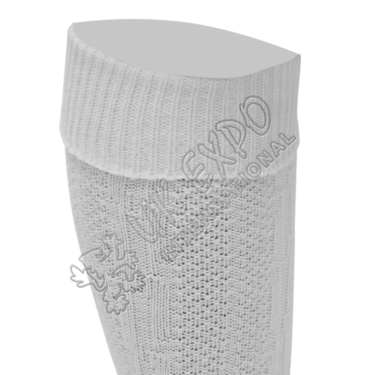Celtic Knot Chain Plain Cuff White Socks