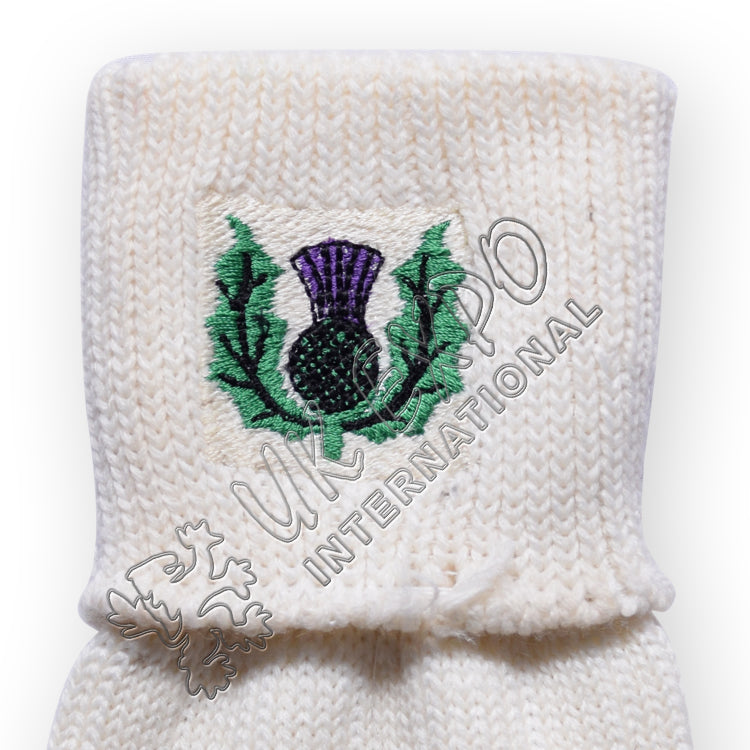Scottish Flower Embroidery On Kilt Socks