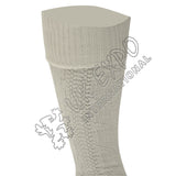 Celtic Charm Cream Cuff Socks With Intricate Knot Chain
