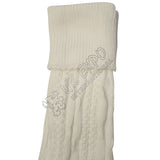 Celtic Charm Cream Cuff Socks With Intricate Knot Chain