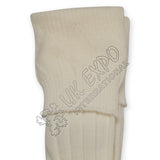 Rhombus Cuff Cream Color Kilt Woolen Socks
