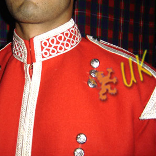 Red Blazer With Silver Braided Doublet Round Buttons
