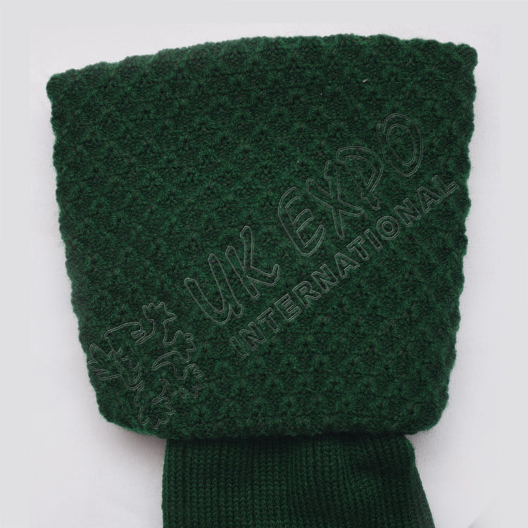 Green Scottish Diamond Cuff Kilt Hose Socks