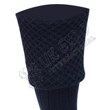 Diamond Dark Blue Cuff Men Scottish Kilt Socks