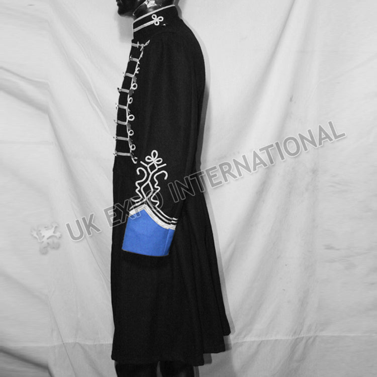 Black Spanish Civil War Hussar Style Long Coat